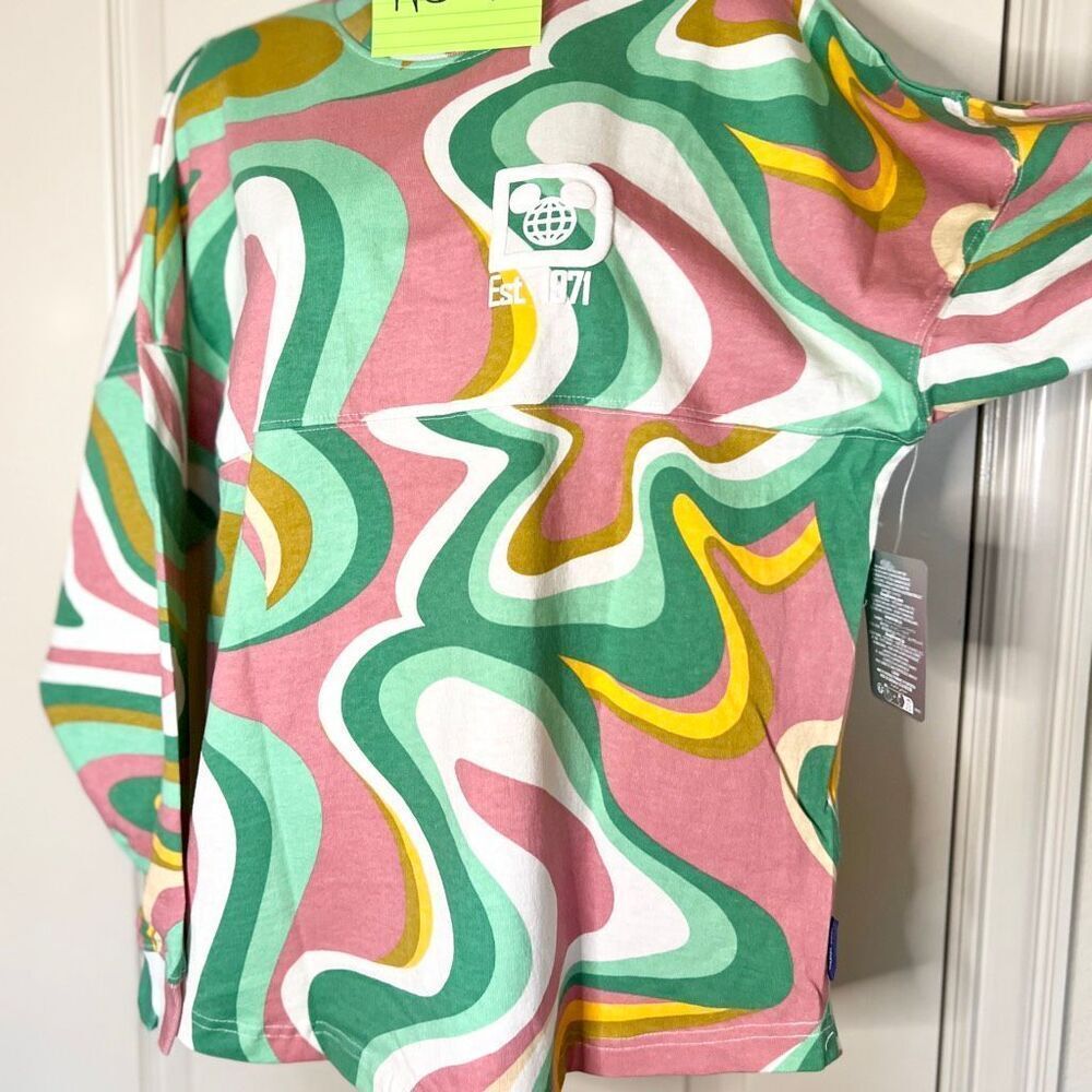 NEW WDW SWIRL Spirit Jersey & Ears Set Adult Walt Disney World XS AOP 4 Spring - Picture 2 of 15
